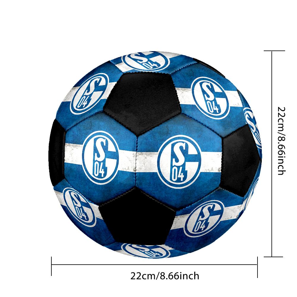 SIZE 5 FC Schalke 04 Soccer Ball Colorful All Ages Machine Stitched PVC Competition Ready Durable High-Bounce