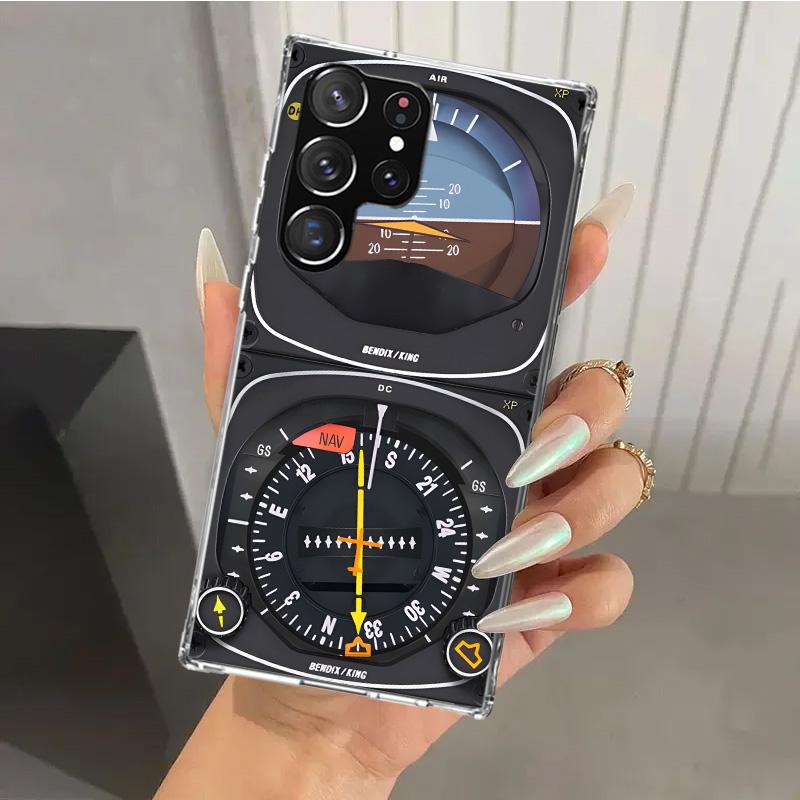 Aviation Aeroplane Helicopter Cockpit Instrument Phone Case for Samsung Galaxy S25 S24 S23 Ultra S22 S21 Plus S20 FE S10 + S10E