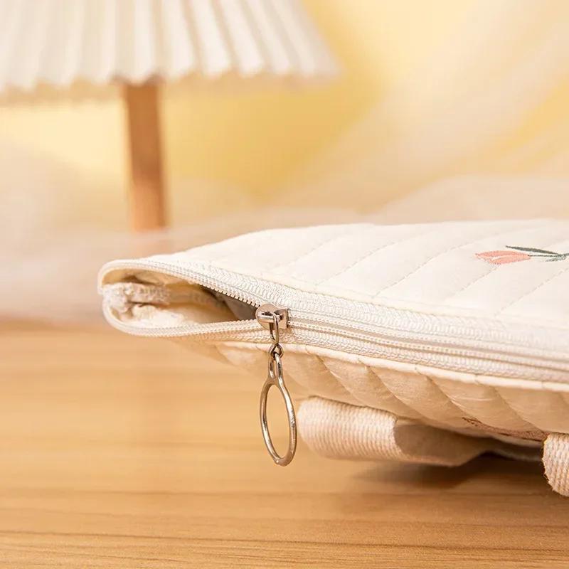 Cotton Mommy Bag Baby Diaper Bag Nappy Caddy Pouch Portable Stroller Storage Bag Cute Bear Embroidery Purse Baby Organizer