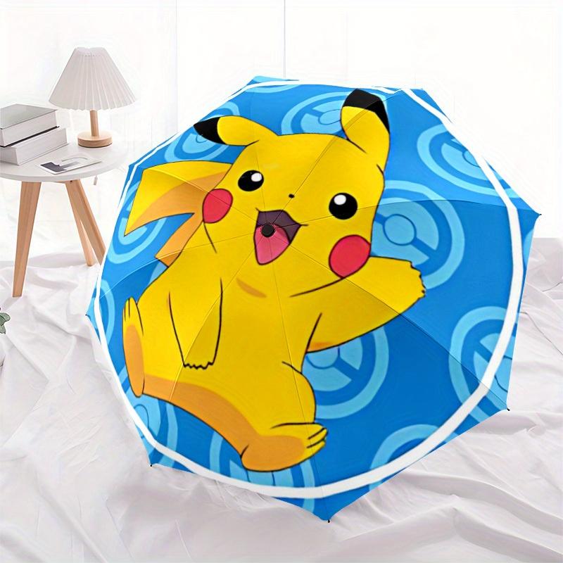 Pikachu Pokémon Automatischer Regenschirm Kompaktes Faltbares Design, Strapazierfähiges Material für den täglichen Reisebegleiter für den Außenbereich a0822023