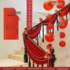 Double Happiness Wedding Stair Decor: Groom & Bride Side Pendant