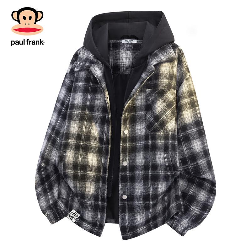 Paul Frank Men s Plaid Faux Two-Piece Hooded Jacket XL