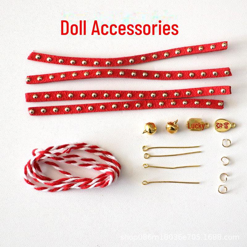 Handmade DIY Plush Twist Stick Accessories: Black Eyes & Nose for Puppy Dolls