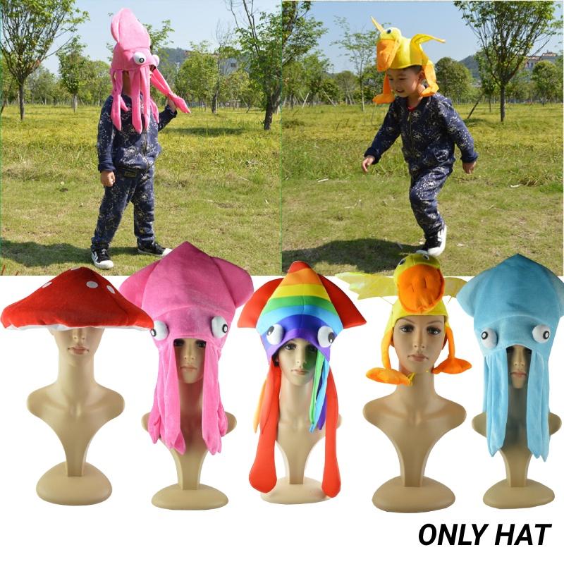 Sombrero de Pulpo de Colores Para Halloween Divertido y Creativo Atrezzo Fotográfico Para Parejas y Niños