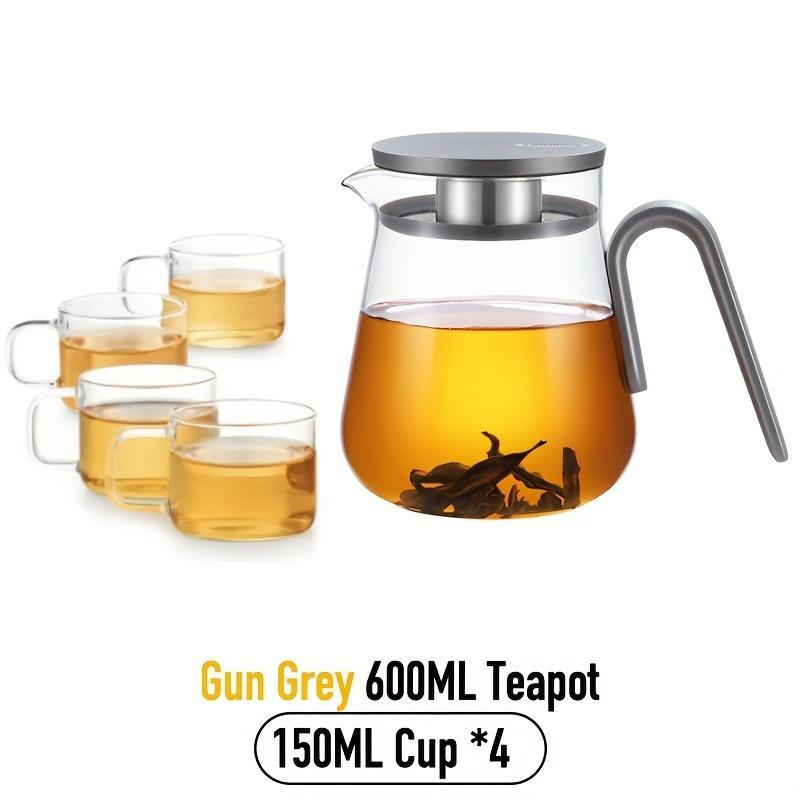 1pc Glass Teapot High Borosilicate Heat-resistant Glass Tea Pot Office Home Tea Pot Outdoor Tea Pot Tea Set Coffee Pot Milk Pot Juice Pot Christmas Gi