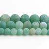 Natural Stone Agates Beads For Jewelry Making Matte Frost Cracked Green Onyx Beads Diy 6 8 10 Mm