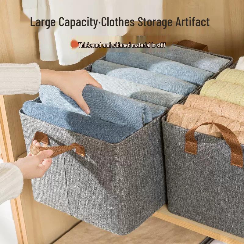 Foldable Steel Frame Fabric Storage Box with Lid for Clothes
