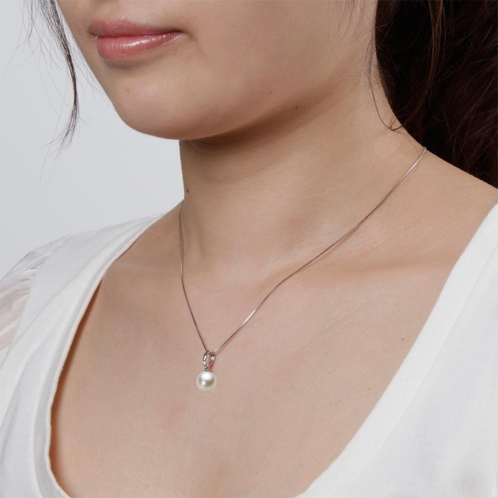 Akoya Pearl Pendant In 18K White Gold for Women HA00085D13CW01500W 8.5mm