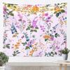 Floral Wall Hanging Bohemian Vintage Lace Damask Art Tapestry Beige Blue Flowers Orange Plaid Microfiber Polyester Tapestries