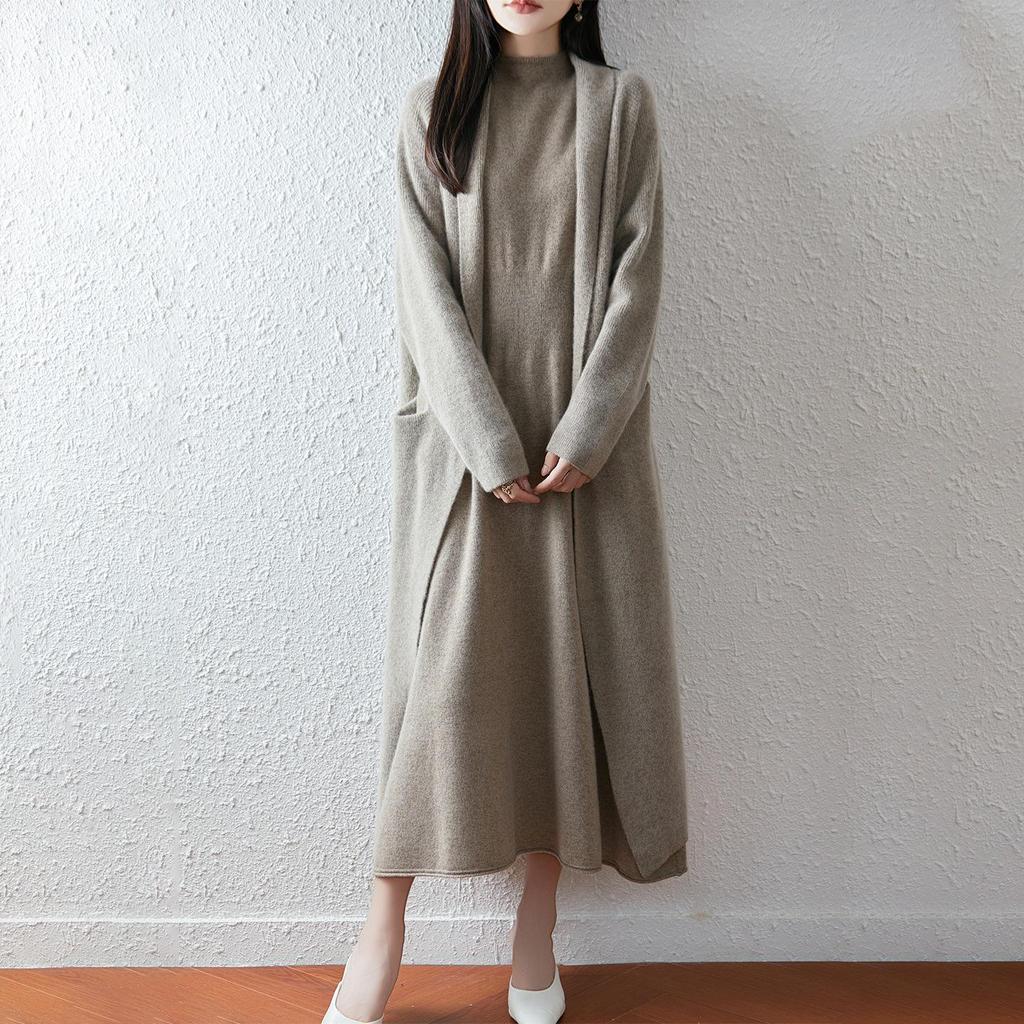 Women's Long Wool Cardigan: Over-the-Knee, Slimming, Cozy Knitwear for Autumn & Winter