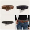 Harajuku Vintage Wide Belt Retro Western Cowboy Belt Casual PU Leather Waistband  Lady