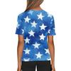 Women's T Shirt Tee Independence Day Print Button Short Sleeve Daily Weekend Fashion Basic V-Neck Regular Top