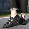 New Arrival Leather Male Hollow Out Beach Shoes Comfortable Walking High Quality Summer Handmade Sandals Mens Slip on Sandals