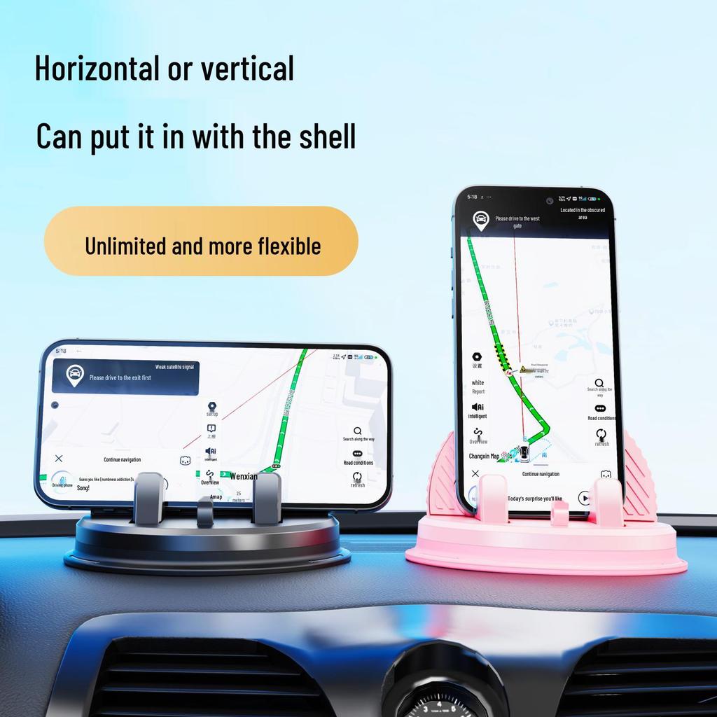 Rotating Dashboard & Console Car Phone Holder with Suction Cup