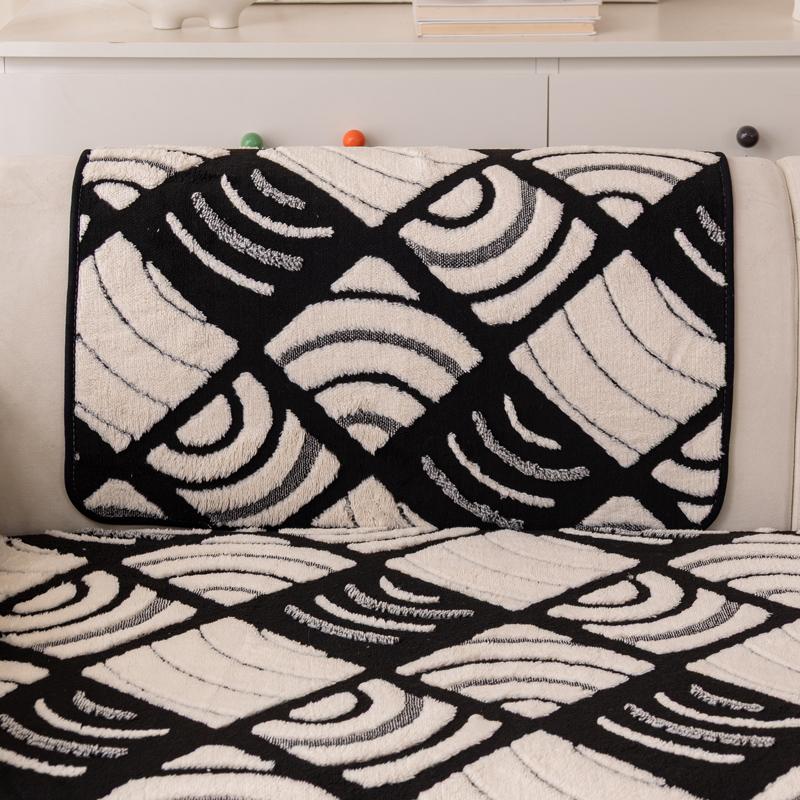 Jacquard Sofa Mat Cover Soft Warm Plush Sofa Cushion Anti-slip L Shape Corner Couch Slipcover for Living Room Home Decor