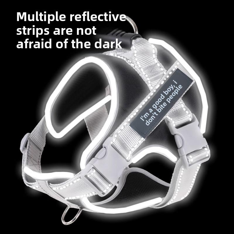 Dog Leash Explosion-proof Pet Chest and Back Strap, Medium and Large-sized Dog Anti-breakaway Dog Chest and Back Walking Leash