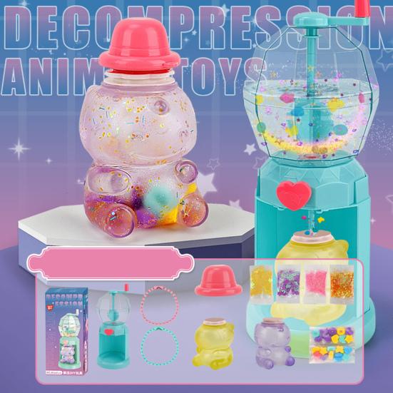 1 Set Funny Bear Squeeze Toy Soft TPR Cartoon Water Fillable Bear Squishes Toy Creative Stress Relief Sensory Fidget Toys