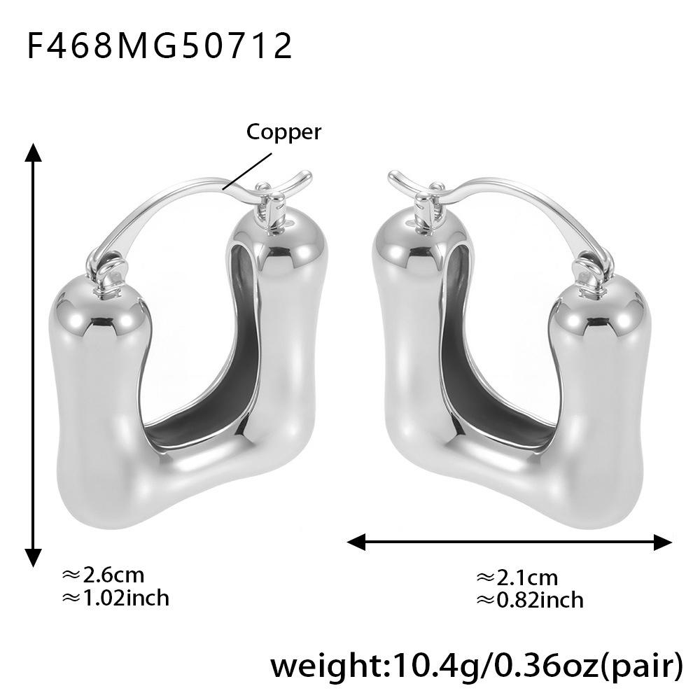 Qiong Yao 18K Gold-Plated Eco-Friendly Copper U-shaped Geometric Minimalist Earrings - Fade-Resistant