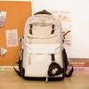 High-value fresh college style backpack, junior high school students contrasting color splicing large-capacity backpack