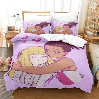 Bequemes Anime-Print-Bettwäsche-Set Mit Bettbezug und Kissenbezügen Einzel-Twin-Voll-Queen-King-Größen Für Erwachsene und Kinder