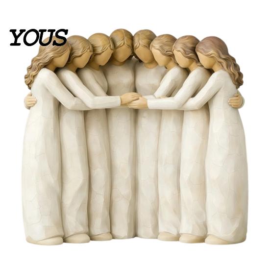 Sister Ornaments Four Women Friendship Figurine Decor, Sisterhood Statue Gift for Friends, Sisters Decorative Home and Moms, Faceless