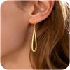BoutiqueLovin Boucles d'oreilles pendantes longue goutte pour femme | Plaqué or 14 carats Boucles d'oreilles pendantes Argent Hypoallergénique Creuses Pendantes Fermoir à crochet