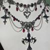 Halloween cross pendant European and American necklace light luxury high sense court stacked jewelry accessories women