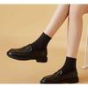 New Women'S British Style Leather Loafers - Classic Black Slip-On Flats, Round-Toe Work Shoes Office & Daily Wear