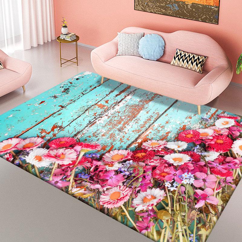 

Ковер с цветочным узором для гостиной, губчатый ковер для спальни, коврик для кухни, спальни, нескользящий коврик для входной двери в ванную комнату 40x60cm