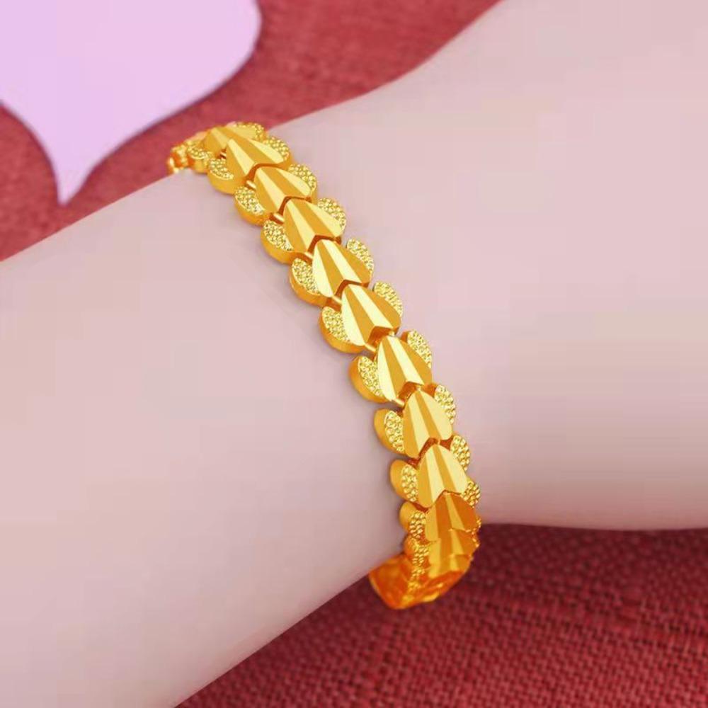 Love Heart Hollow Bracelet Zinc Zinc Alloy Chinese Style Bangles Delicate Golden Bracelet  Daily