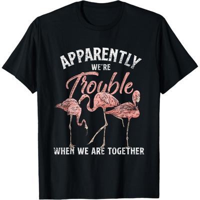Apparently We Are Trouble When We Are Together Flamingo T-Shirt