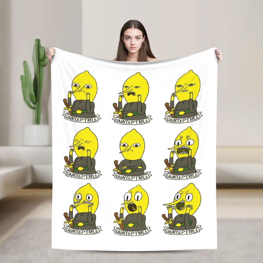 Lemongrab Unakzeptabel Flanelldecke Frühling Warm Weich Überwurfdecke für Kinder Erwachsene Heimdekoration Grafische Tagesdecke Sofabettbezug