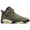 Travis Scott X Air Jordan 6 Retro Olive Unisex Sneakers Green Medium-Olive Black-Sail-University-Red CN1084-200