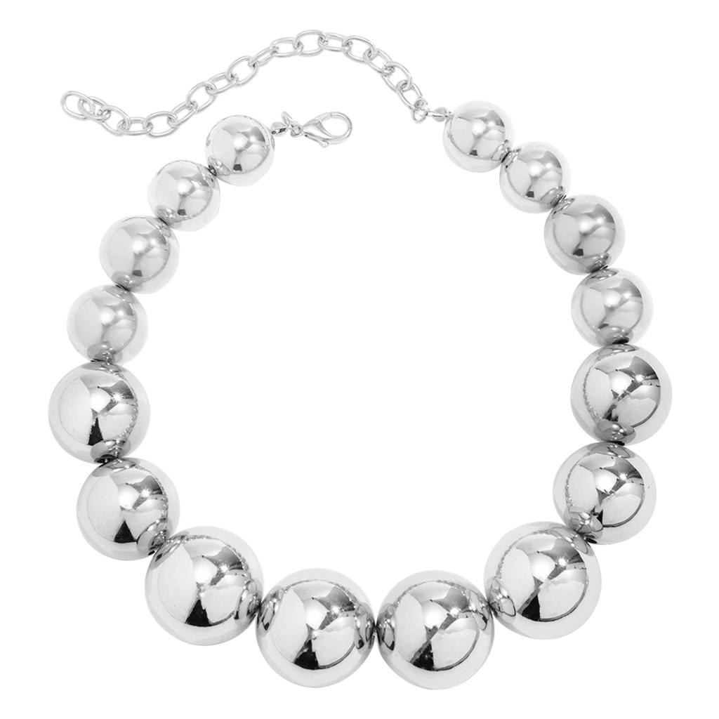 Sexy Big Bead Ball Choker Necklace for Women Fashion Metal Adjustable Short Collar Statement Necklaces Party Jewelry