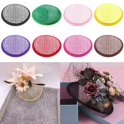 Women Sinamay Cocktail Hat Fascinator Round Base Millinery DIY Craft Accessory