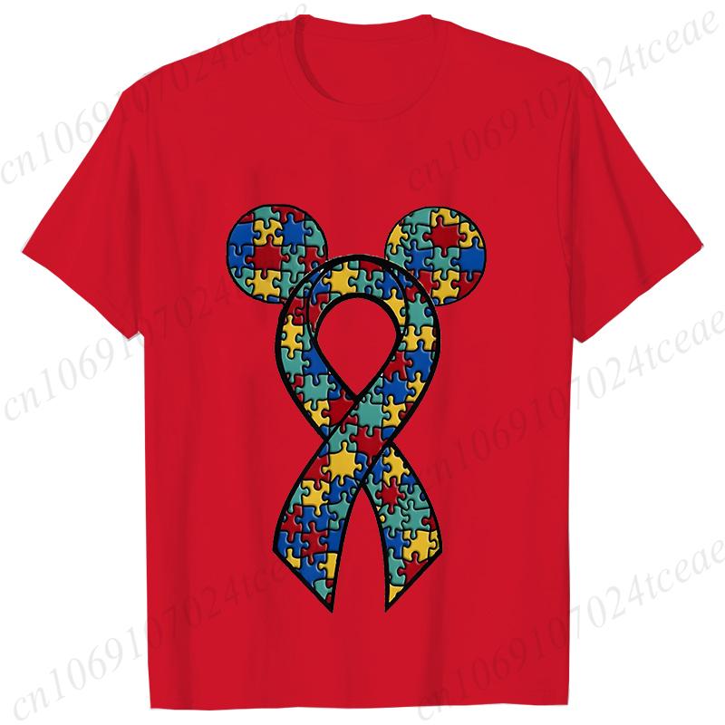 Autism Awareness Puzzle Unisex T-shirt Fashion Acceptance Neurodiversity Y2k Graphic Tops Harajuku Hip Hop Female Clothing S