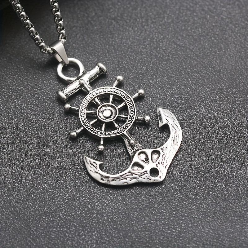 European and American Retro Pirate Anchor Men's Hip-hop Long Accessories Sweater Chain Necklace Pendant