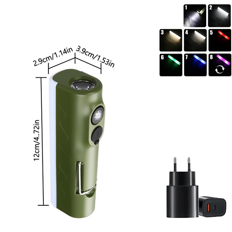 Outdoor LED Camping Lamp Built-in 2*18650 Rechargeable Torch RGB Atmosphere Lamp Portable Hook Tent Lamp Long Lasting Lantern