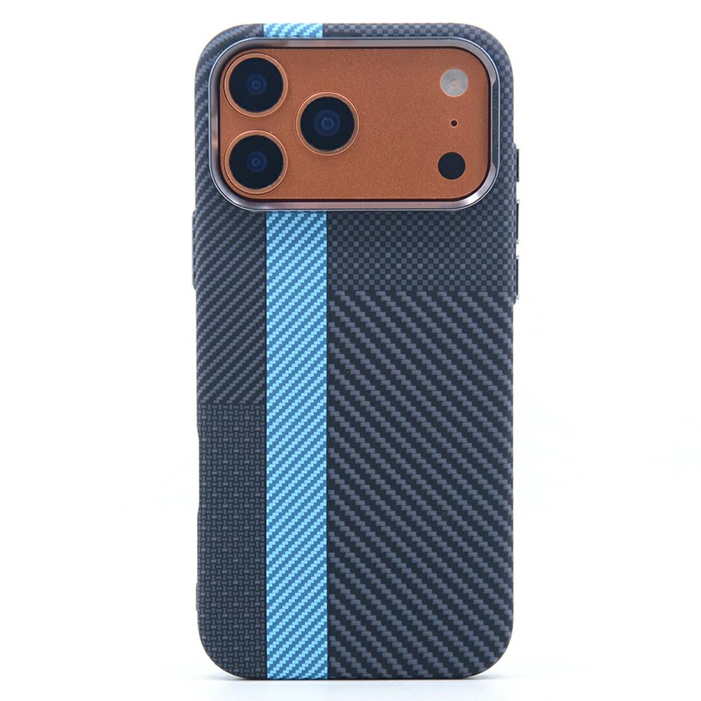 For iPhone 17 Pro Magnetic Case Carbon Fiber Texture Water Transfer PC Phone Cover