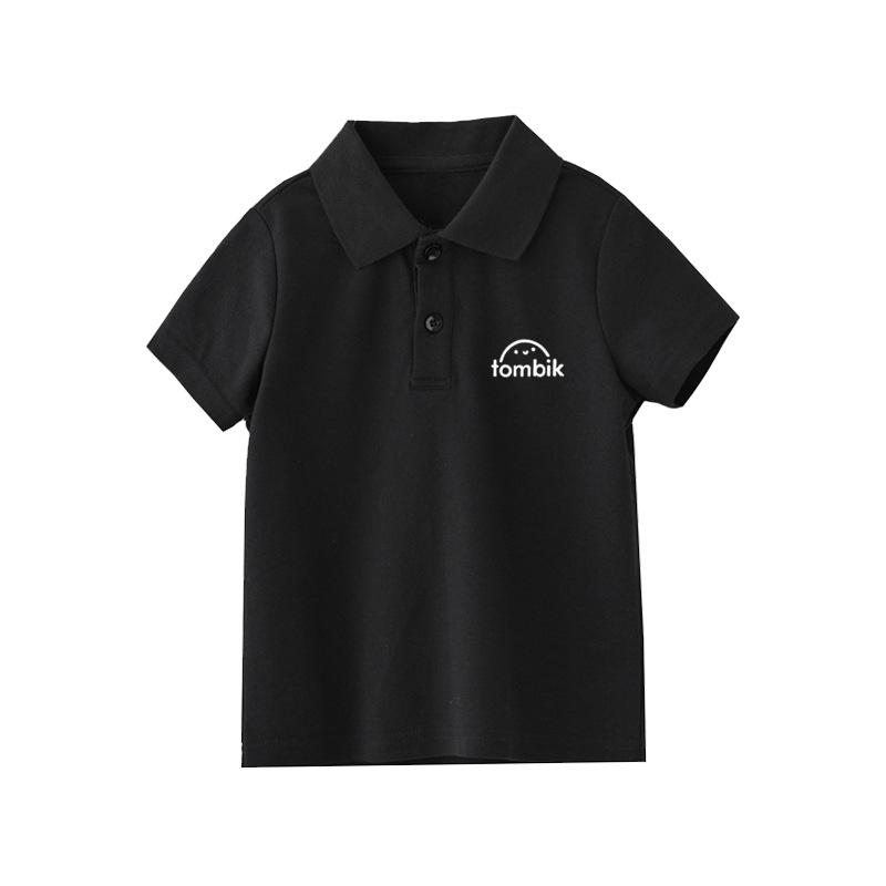 Kids Summer Cotton Polo Shirt Short Sleeve Collar T Shirt For Boys And Girls White Breathable Top