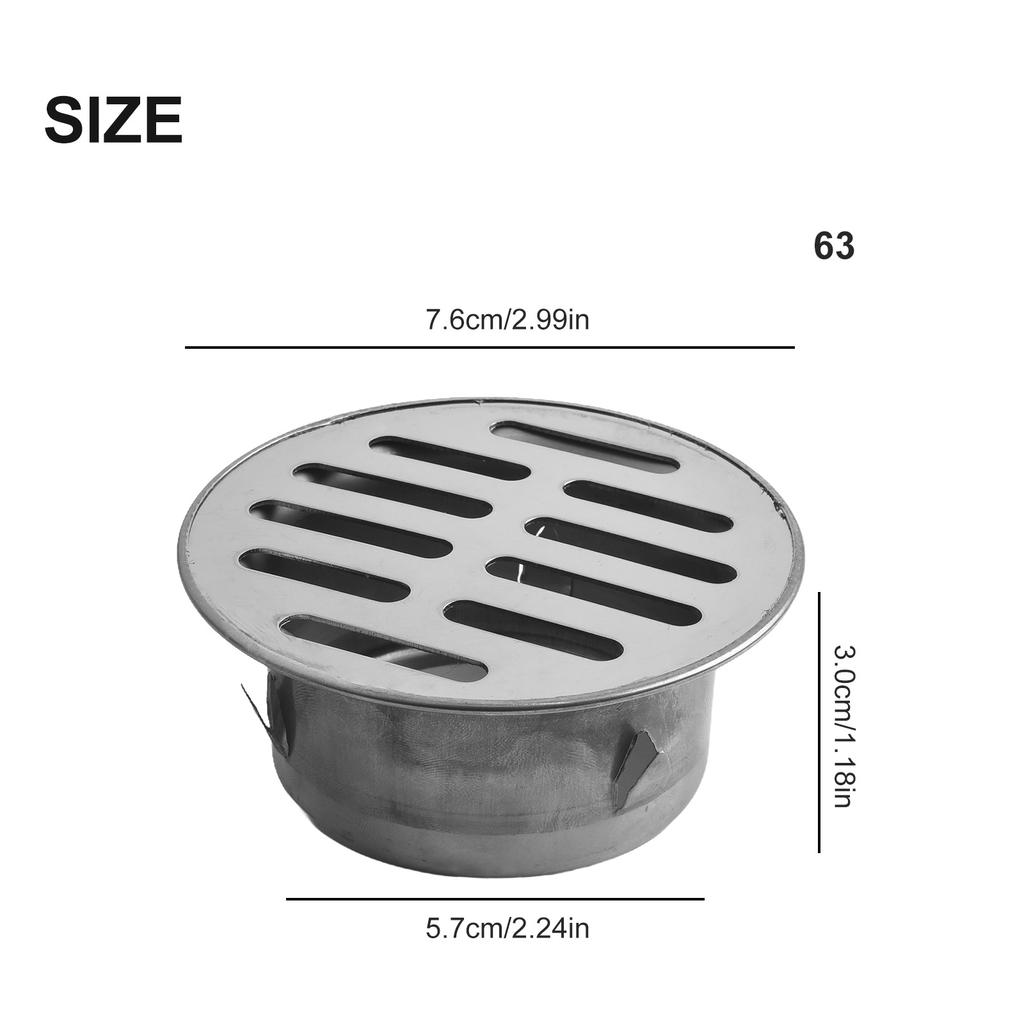 Outdoor Balcony Floor Drain 304 Stainless Steel Thick Drainage Roof Round Flat Floor Drain Cover Rain Pipe Cap For Garden Floor