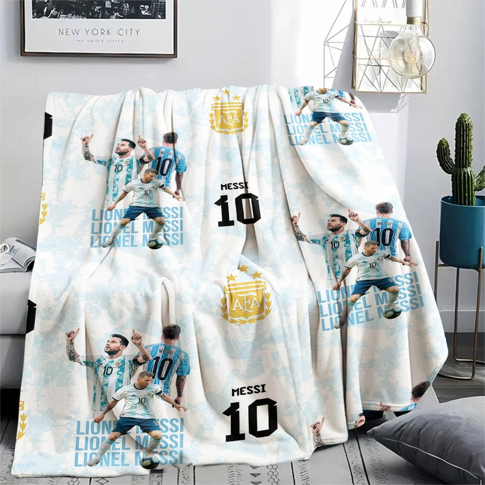 1PC Messi Patterned Flannel Blanket Suitable For All Seasons for Home Decor Warmth and Comfort Gifts Holiday Present