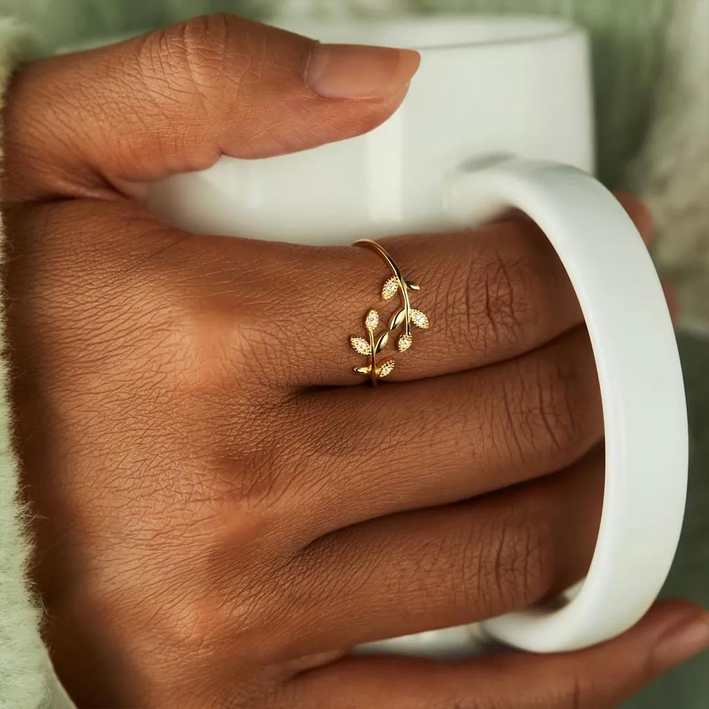 Through What You Through Leaf Rings S925, Adjustable Leaf Entanglement Ring, Exquisite Inspirational Rings For Women, Jewelry Gifts For Your
