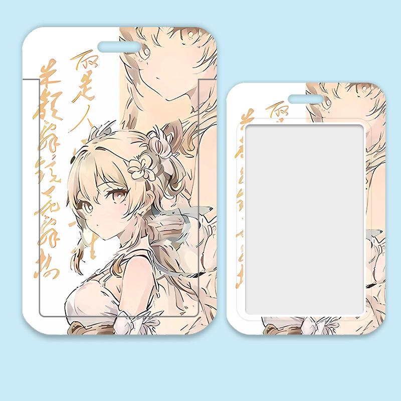 Game Genshin Impact Card Sleeve Business Retractable GanYu Credit Card Holders Bank ID Cover Cases Holders Bus Card Organizer