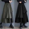 2024 Autumn Korean Mesh Pleated A-line Midi Skirt, Plus Size