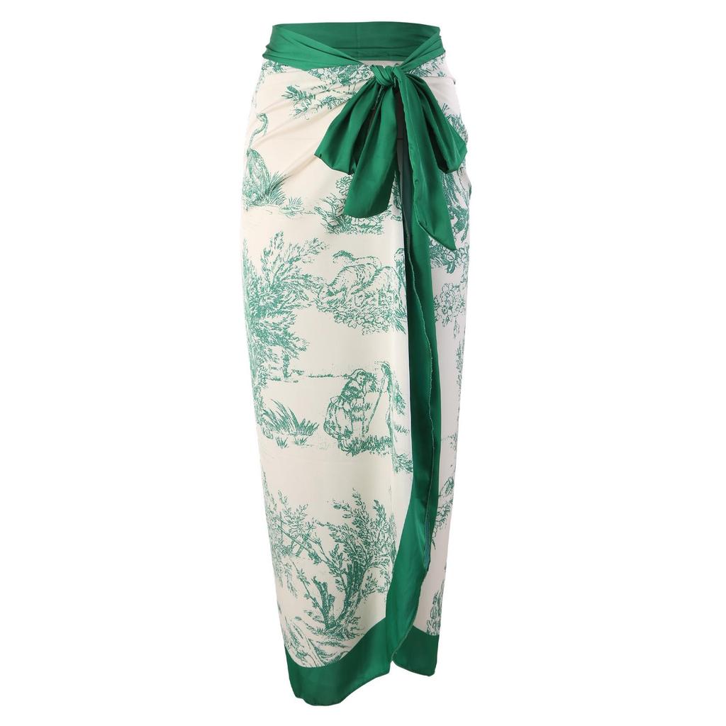 2023 Retro Print Women's Swimwear: One-Piece Swimsuit and Bikini with Sun Protection Long Dress - Two-Piece Set