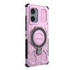 For Motorola Edge 50 Fusion 5G Magnetic Case Rotating Metal Kickstand PC + TPU Phone Back Cover