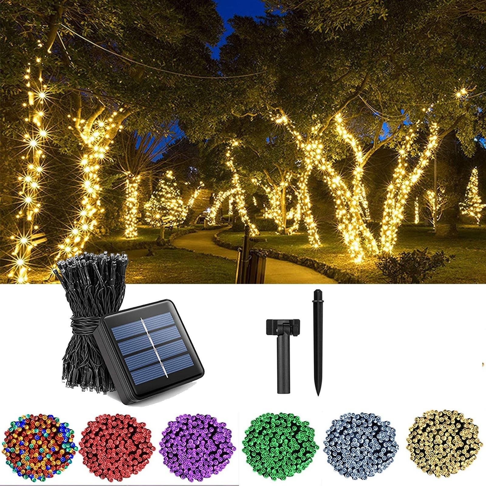 

Светодиодная солнечная лампа, 8-функциональная праздничная садовая лампа 12M100 One Size белый