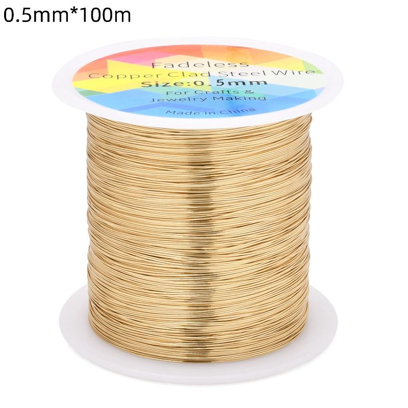 100M/328Ft Fadeless Copper Clad Steel Wire Bendable Metal Sculpting Wire For Craft Floral Jewelry Making 0.3/0.4/0.5Mm