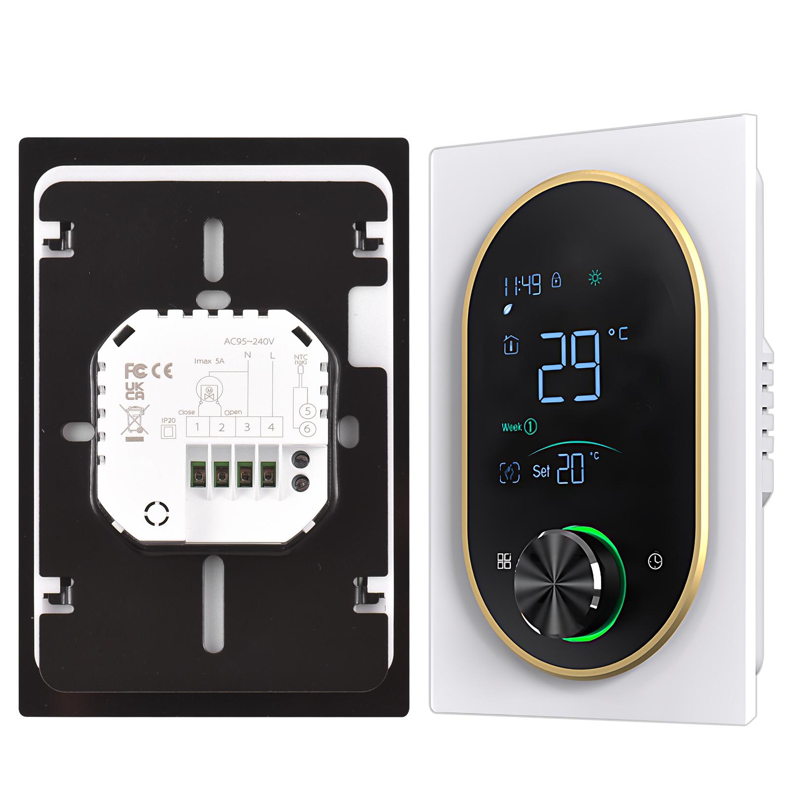 

Smart Thermostat for House Water Electric Heating Water Gas Boiler AC thermostat with VA Digital Touch Screen Adjustable Knob белый